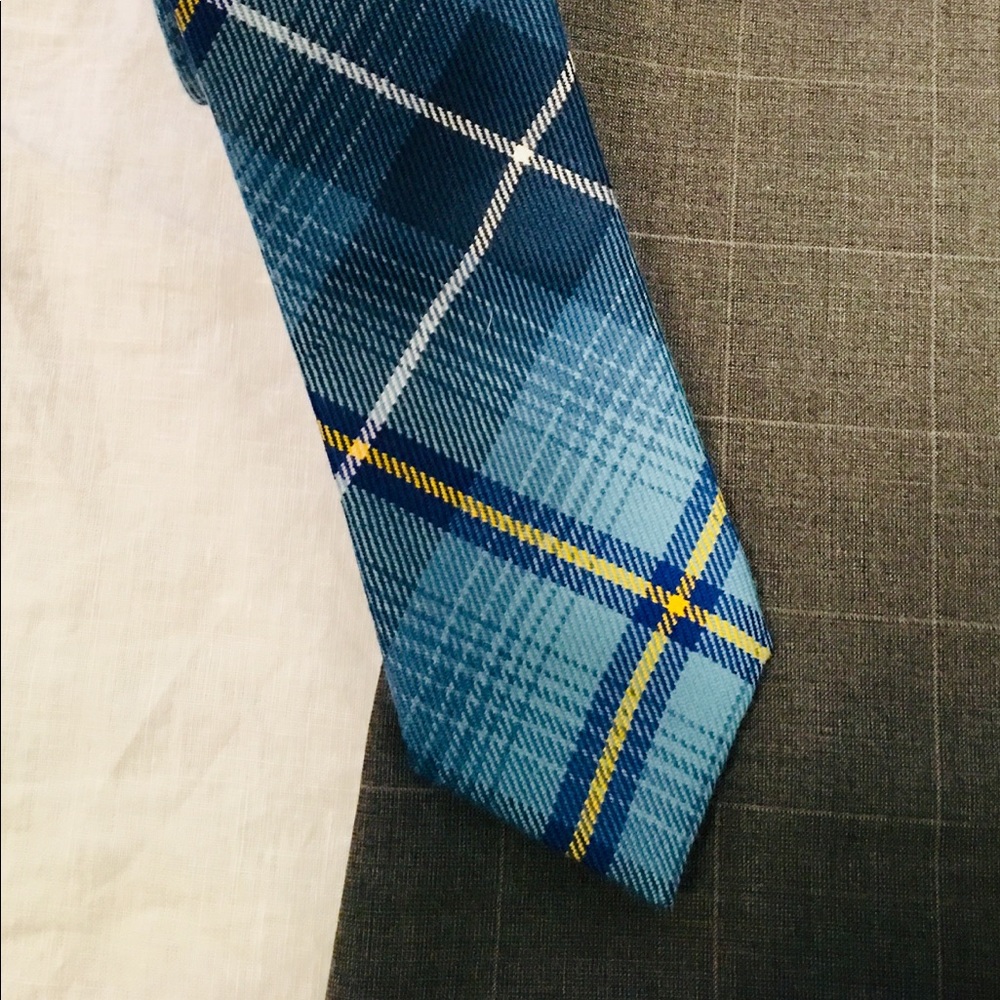 LOCHCARRON of Scotland Tartan Blue Wool Tie 62”